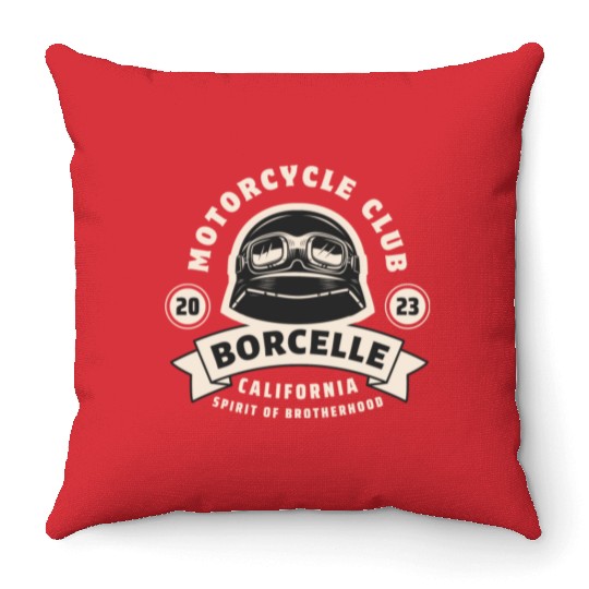 Motorcycle Club Spirit of Brotherhood Throw Pillows