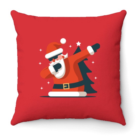 Dabbing Santa Throw Pillows