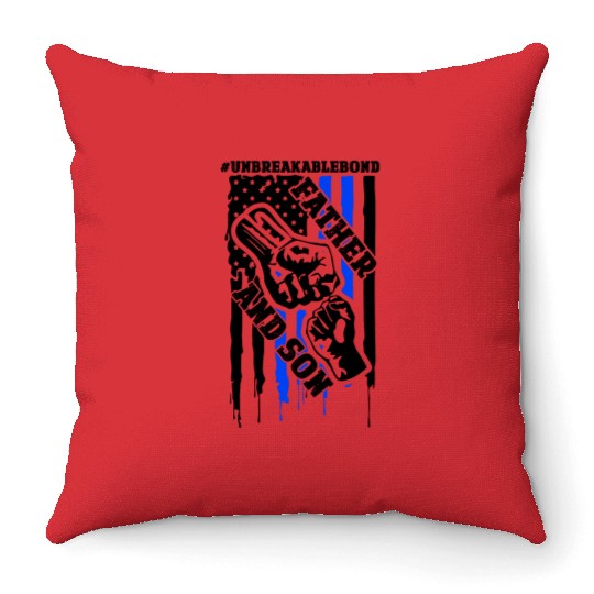 Unbreakable Father And Son Usa Flag Throw Pillows