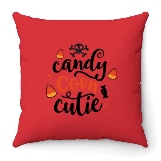 Candy Corn Cutie Throw Pillows