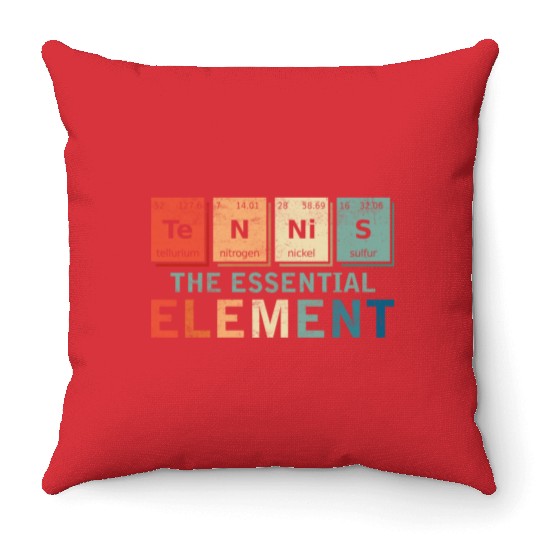 Tennis The Essential Element Racket Sport Player Throw Pillows