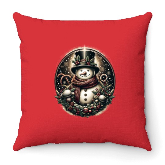 Christmas Snowman Throw Pillows