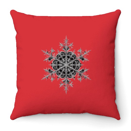 Baroque Snowflake Elegance Throw Pillows