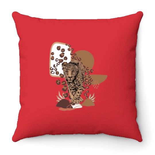Funny Leopard Cheetah Animal Throw Pillows