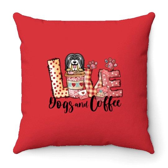 Havanese Dog Coffee Lover Dog Mom Valentines Day Throw Pillows