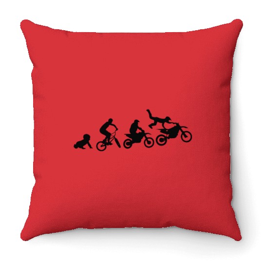 Dirt Bike Evolution Throw Pillows