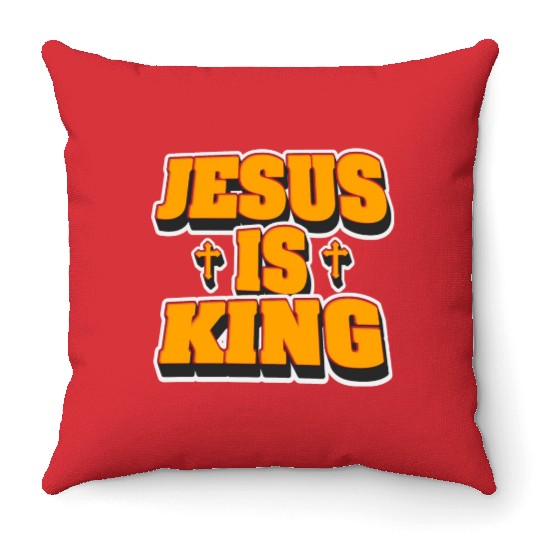 Jesus Is King Love Jesus Christian Christmas Throw Pillows