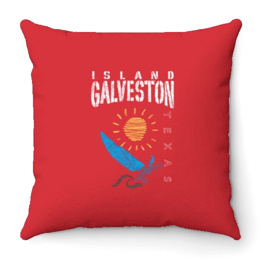 Galveston Island Texas Sailing Throw Pillows