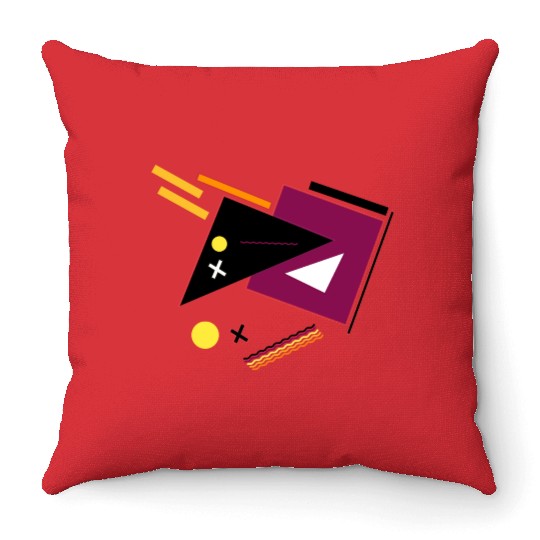 Geometric Shapes Simple Colorful circle triangel Throw Pillows