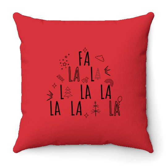Fa La La La Christmas Song Design Throw Pillows