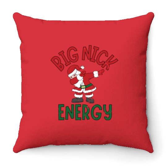 Big Nick Energy Christmas Dabbing Santa Claus Throw Pillows