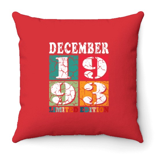 December 1993 Anniversary December 1993 December Throw Pillows