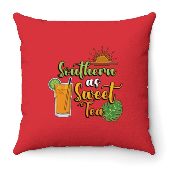Sweet Tea Southern As Sweet Tea Southern Country Throw Pillows