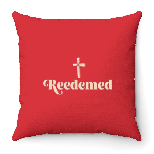 Redeemed Religious Christian Jesus Holy Cross Throw Pillows