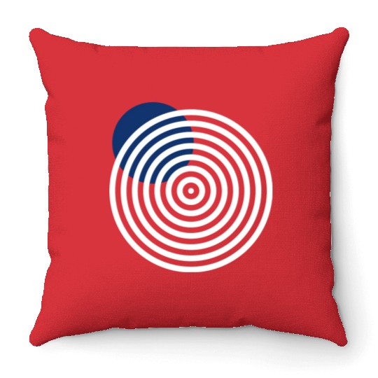homelon blue dot invert Throw Pillows