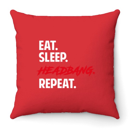 Funny Metal Hardrock Headbanger's Rock Music Throw Pillows