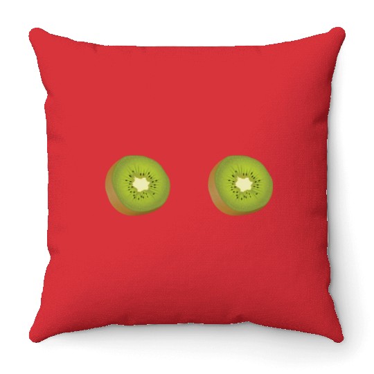 Kiwi Boobs Breasts Bra Funny Women Throw Pillows