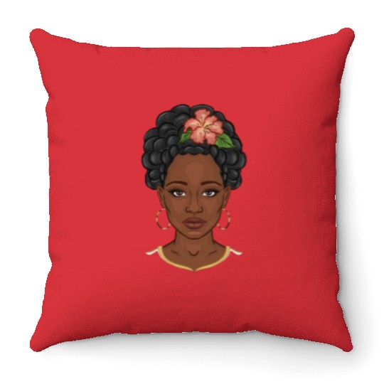 Black girl, black girl magic, African American wom Throw Pillows