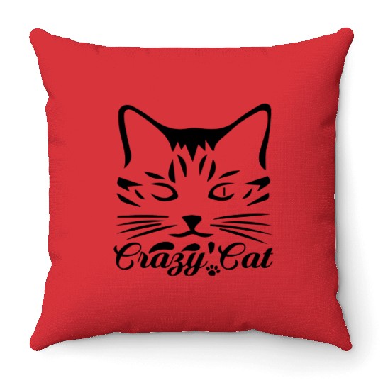 Crazy Cat: Embrace the Craze of Cats Throw Pillows