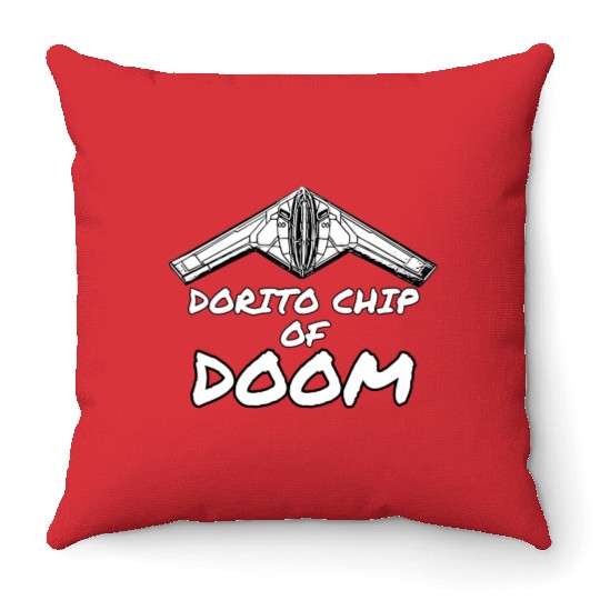 DORITO CHIP OF Dooom | B-21 Raider Throw Pillows