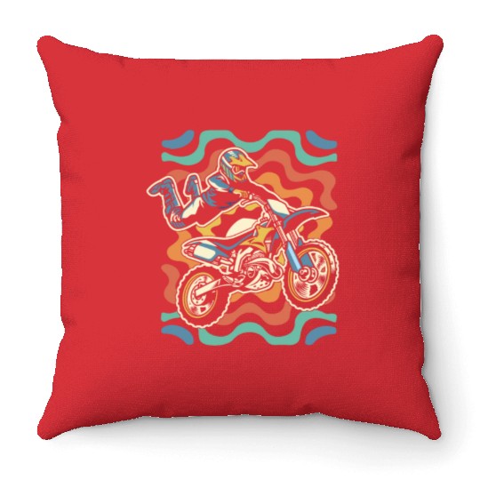 Dirt Bike Mx Motocross Supermoto Throw Pillows