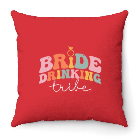 Groovy Bridal Party Bachelorette Party Throw Pillows