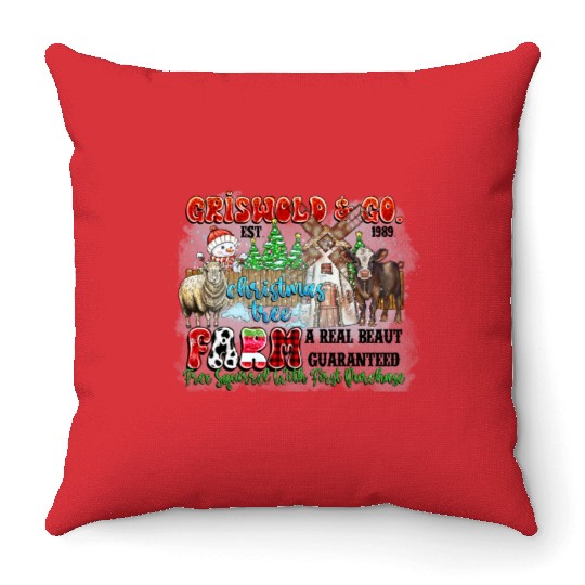 Griswold Go Christmas Tree Throw Pillows