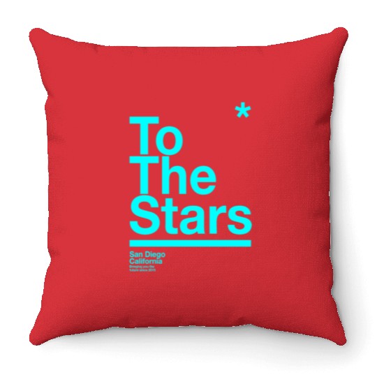 To The Stars Light Blue Throw Pillows