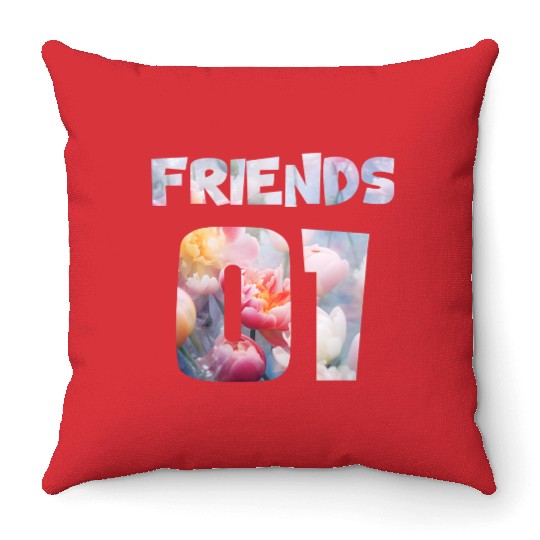 best friends for 3 - Friends Throw Pillows