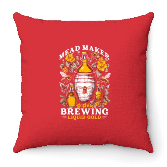 Beekeeping Bee Honey Wine Producer Mead Maker Throw Pillows