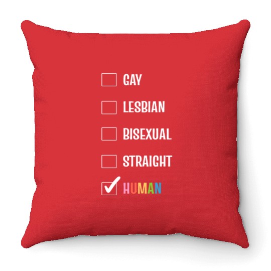 Gay Lesbian Bisexual Straight Human Gender Throw Pillows