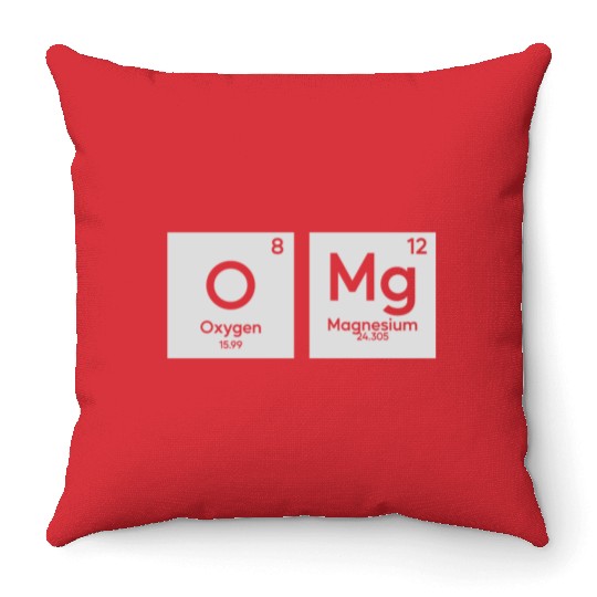 OMG periodic table in chemistry Throw Pillows