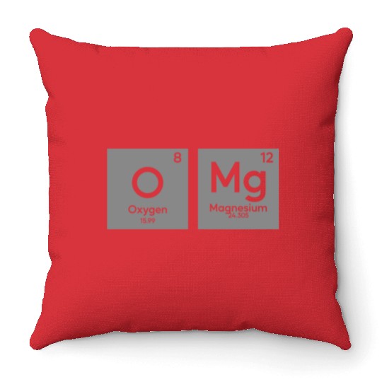 OMG periodic table in chemistry Throw Pillows