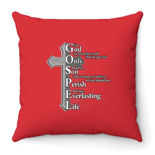 Gospel God Only Son Perish Everlasting Life Throw Pillows