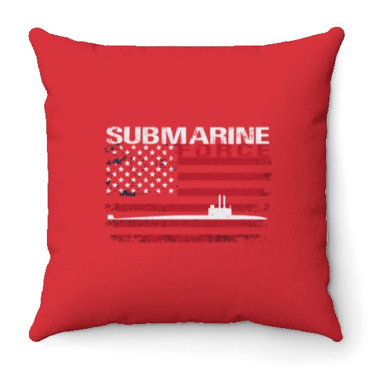 Submarine Force Usa Flag White Stars Throw Pillows