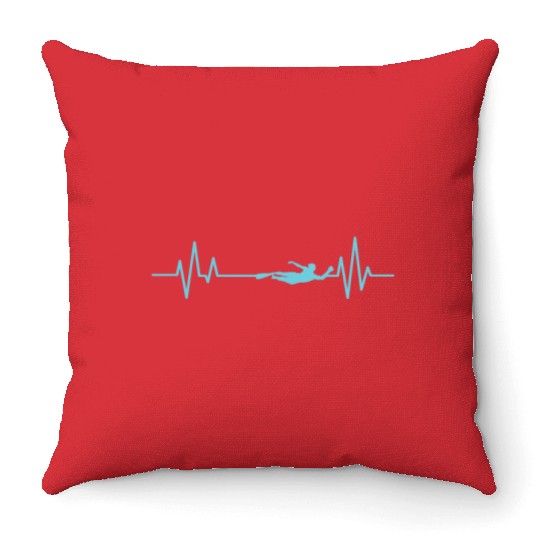 Heartbeat Line Swim Sport Throw Pillows