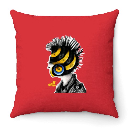 Tiger punk Throw Pillows