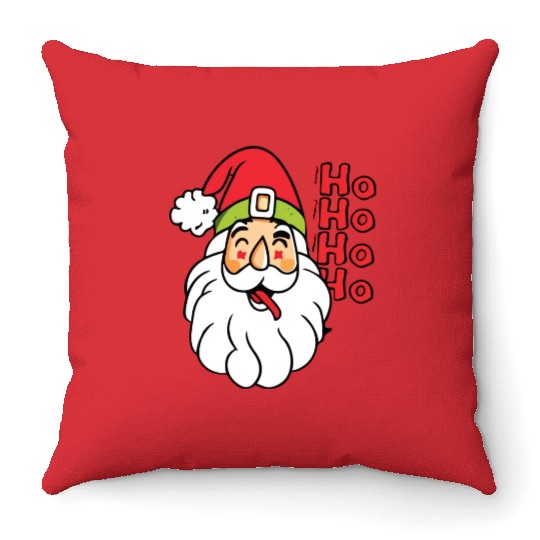 Santa Claus Face Throw Pillows Christmas HO HO HO HO