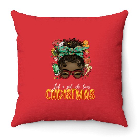 Women Festive Santa Holiday Christmas Quote Gift Throw Pillows