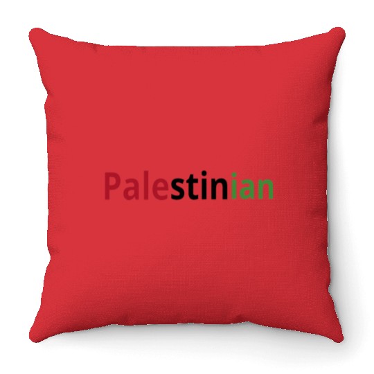 Free Palestine, red black and green, watermelon Throw Pillows