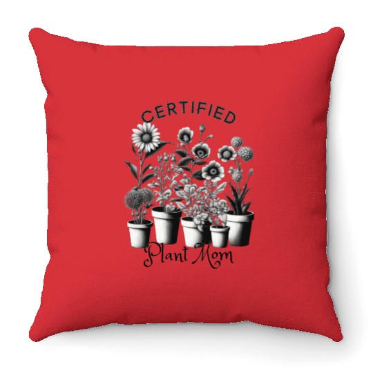 Certified Plant Mom Throw Pillows