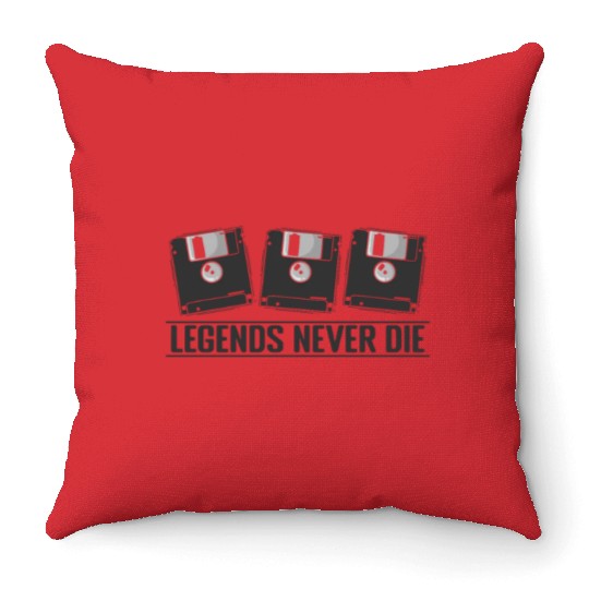 Legends Never Die Retro Memory Module Throw Pillows