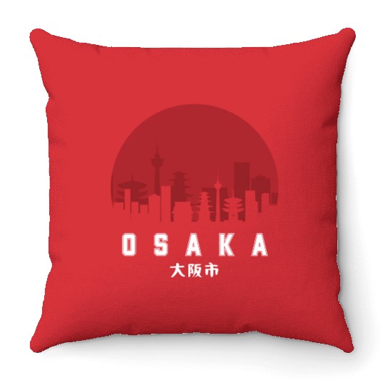 Osaka Typography Throw Pillows - Urban Statement