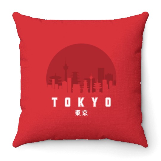 Tokyo Typography Throw Pillows - Urban Statement