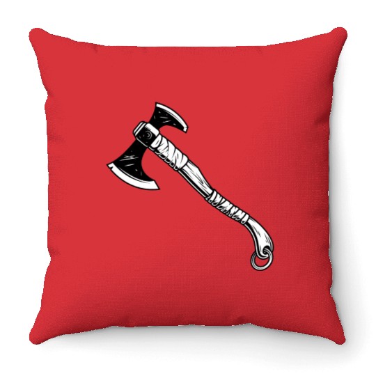 Fantasy Warrior Axe Throw Pillows