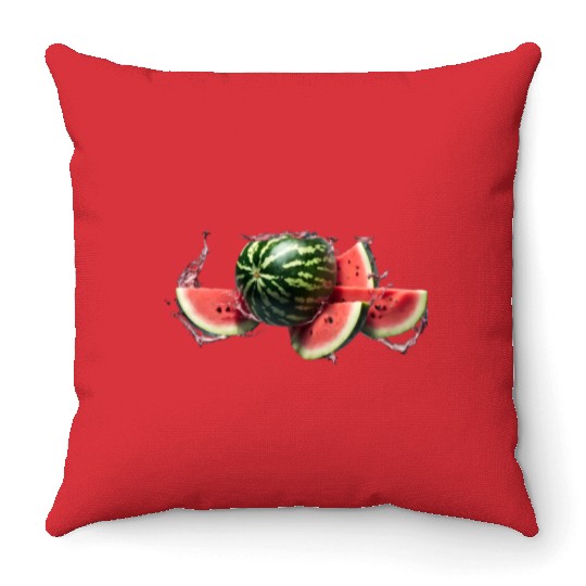 A burst watermelon. Throw Pillows
