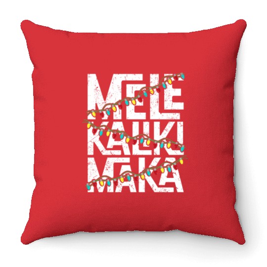Mele Kalikimaka Hawaiian Christmas Holidays Themed Throw Pillows