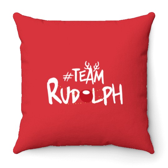 Team Rudolph Funny Christmas Reindeer Lover Meme Throw Pillows
