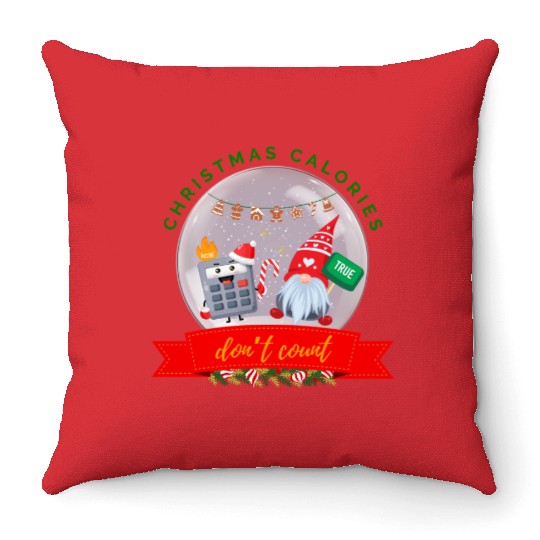 Christmas Calories Don’t Count Cookie Calculator Throw Pillows
