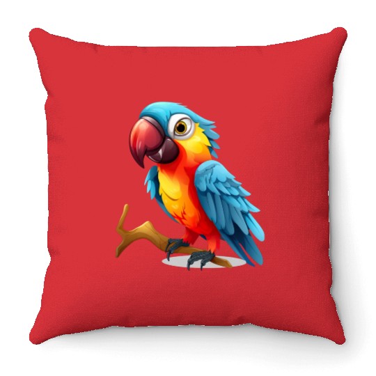 Macaw Parrot for a Bird Lover Animal Lover Throw Pillows